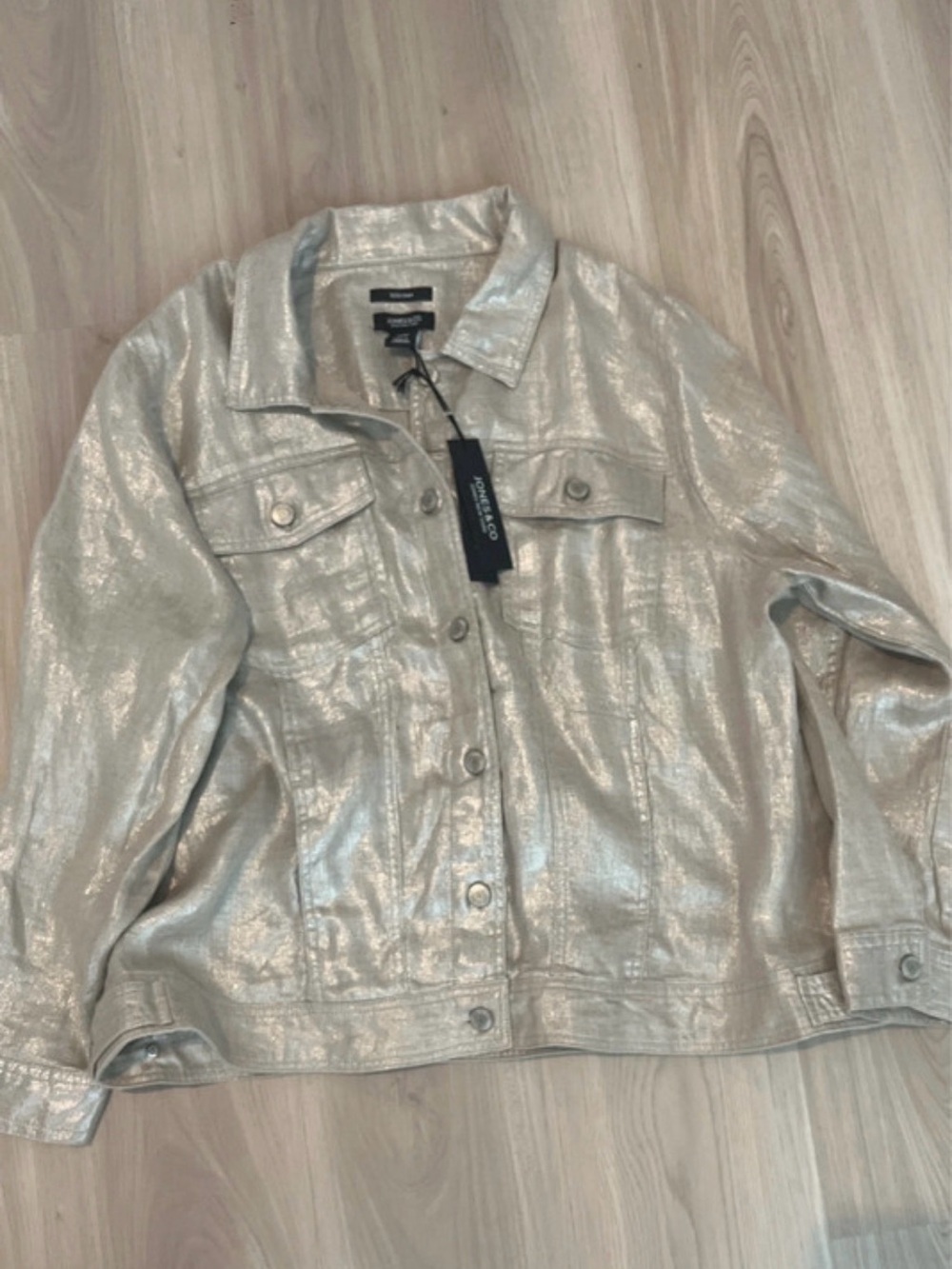 Metallic Silver Jean Jacket - Women